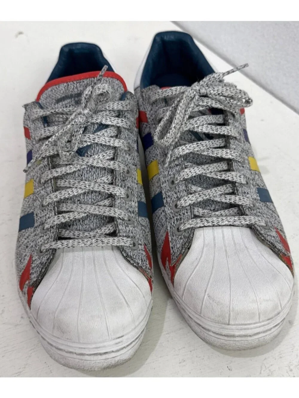 Adidas White Mountaineering x Superstar “Light Grey” Low Cut Sneakers Mens Sz 13